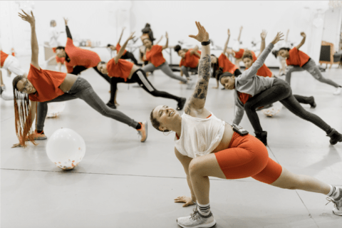 A group of women working out